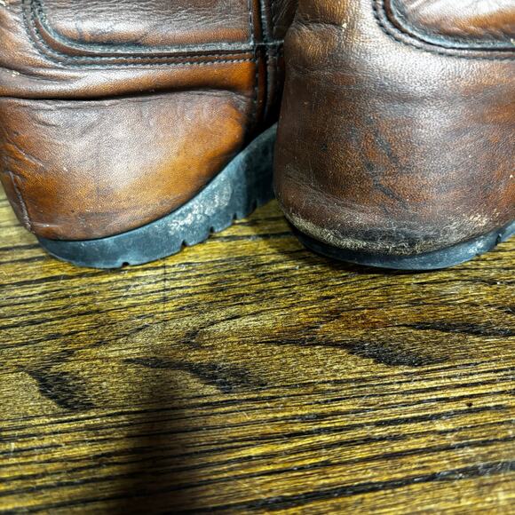 Vintage Earth Shoe Negative Heel Engineer Boots Brown Leather USA Made Men’s 9 main image 4